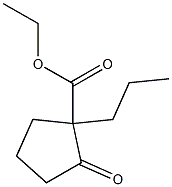 2-Oxo-1-propylcyclopentanecarboxylic acid ethyl ester Struktur