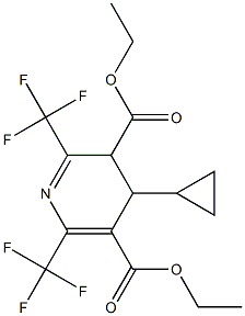 3,4-Dihydro-2,6-bis(trifluoromethyl)-4-cyclopropylpyridine-3,5-dicarboxylic acid diethyl ester Struktur