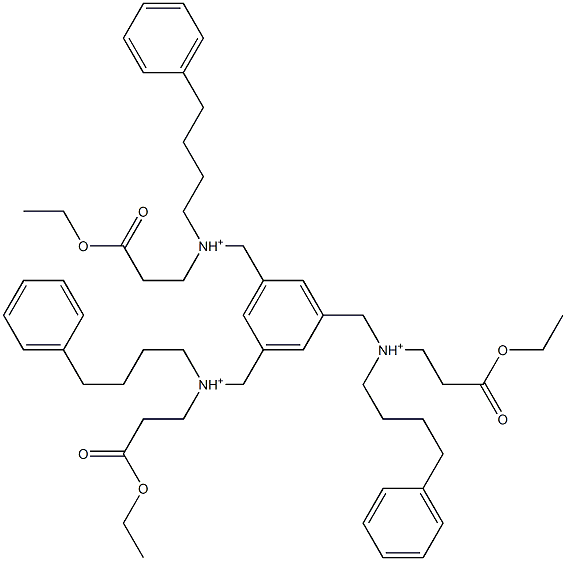 1,3,5-Benzenetriyltris[N-[2-(ethoxycarbonyl)ethyl]-N-(4-phenylbutyl)methanaminium] Struktur