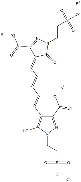 2-[3-Carboxy-4-[5-[3-carboxy-5-oxo-1-(2-sulfoethyl)-2-pyrazolin-4-ylidene]-1,3-pentadienyl]-5-hydroxy-1H-pyrazol-1-yl]ethane-1-sulfonic acid tetrapotassium salt Struktur