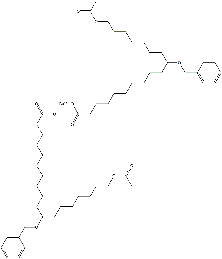 Bis(11-benzyloxy-18-acetyloxystearic acid)barium salt Struktur