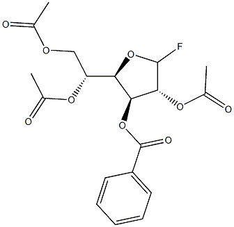 2-O,5-O,6-O-Triacetyl-3-O-benzoyl-D-glucofuranosyl fluoride Struktur