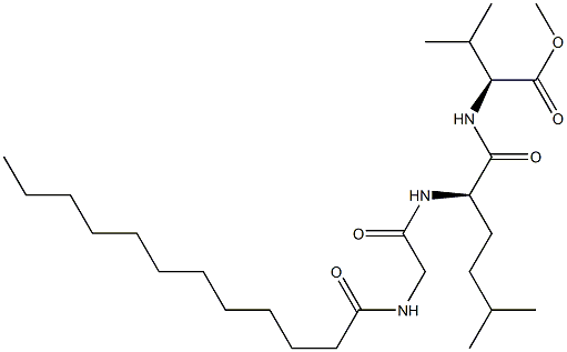 N-[(R)-2-[[[(Dodecanoyl)amino]acetyl]amino]-5-methylhexanoyl]-L-valine methyl ester Struktur