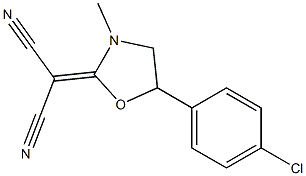 [5-(4-Chlorophenyl)-3-methyloxazolidin-2-ylidene]malononitrile Struktur