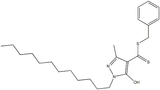 1-Dodecyl-3-methyl-5-hydroxy-1H-pyrazole-4-dithiocarboxylic acid benzyl ester Struktur