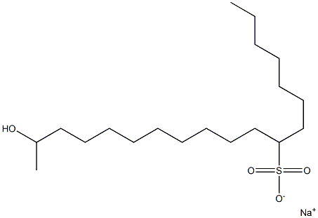 18-Hydroxynonadecane-8-sulfonic acid sodium salt Struktur