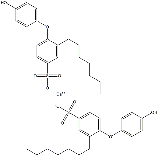 Bis(4'-hydroxy-2-heptyl[oxybisbenzene]-4-sulfonic acid)calcium salt Struktur