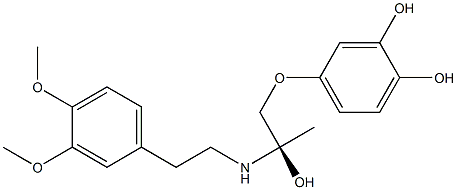 (2R)-2-[2-(3,4-Dimethoxyphenyl)ethylamino]-3-(3,4-dihydroxyphenoxy)-2-propanol Struktur