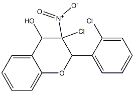 3-Chloro-3,4-dihydro-4-hydroxy-3-nitro-2-(2-chlorophenyl)-2H-1-benzopyran Struktur