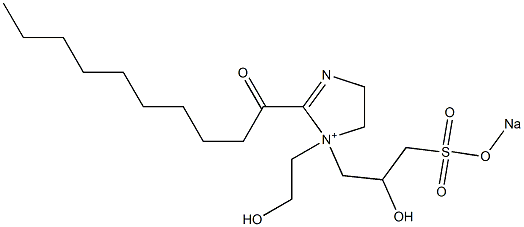 1-(2-Hydroxyethyl)-1-[2-hydroxy-3-(sodiooxysulfonyl)propyl]-2-decanoyl-2-imidazoline-1-ium Struktur