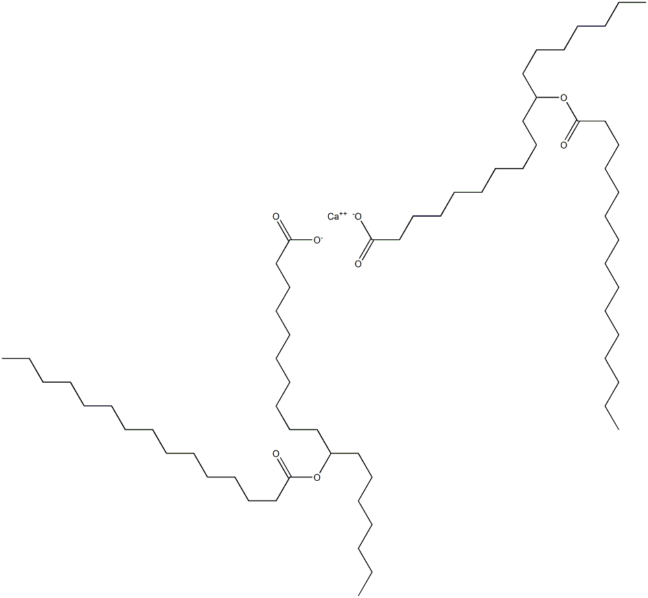 Bis(11-pentadecanoyloxyoctadecanoic acid)calcium salt Struktur