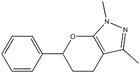 1,4,5,6-Tetrahydro-1,3-dimethyl-6-phenylpyrano[2,3-c]pyrazole Struktur