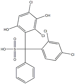 (2,4-Dichlorophenyl)(2,4-dichloro-3,6-dihydroxyphenyl)phenylmethanesulfonic acid Struktur