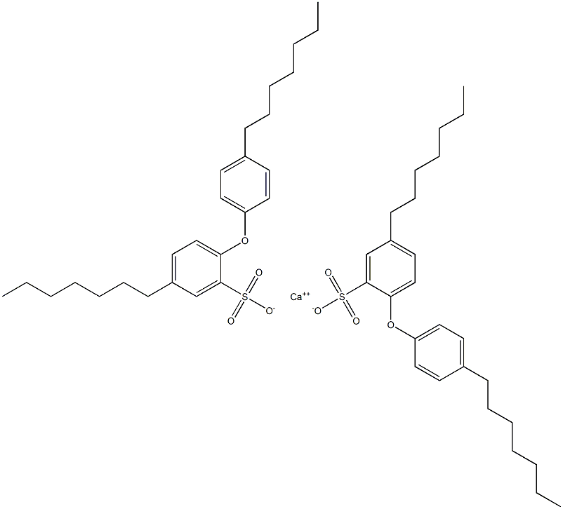 Bis[2-(4-heptylphenoxy)-5-heptylbenzenesulfonic acid]calcium salt Struktur