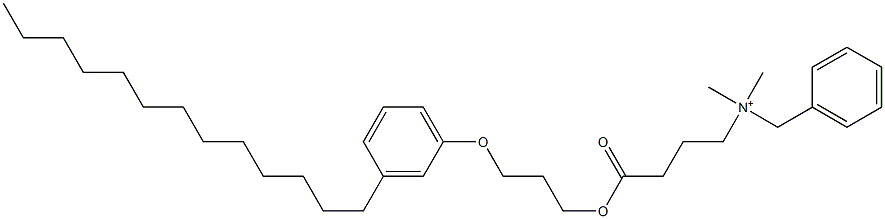 N,N-Dimethyl-N-benzyl-N-[3-[[3-(3-tridecylphenyloxy)propyl]oxycarbonyl]propyl]aminium Struktur