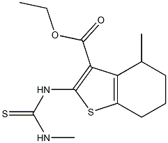 4,5,6,7-Tetrahydro-2-(3-methylthioureido)-4-methylbenzo[b]thiophene-3-carboxylic acid ethyl ester Struktur