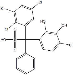 (4-Chloro-2,3-dihydroxyphenyl)(2,3,5-trichlorophenyl)phenylmethanesulfonic acid Struktur