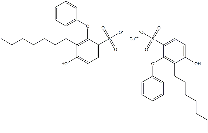 Bis(5-hydroxy-6-heptyl[oxybisbenzene]-2-sulfonic acid)calcium salt Struktur