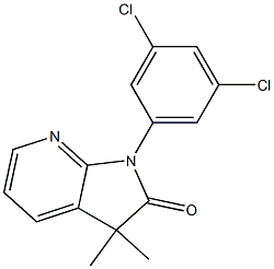 1,3-Dihydro-3,3-dimethyl-1-(3,5-dichlorophenyl)-2H-pyrrolo[2,3-b]pyridin-2-one Struktur