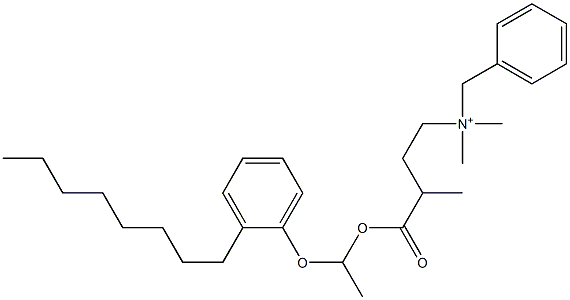 N,N-Dimethyl-N-benzyl-N-[3-[[1-(2-octylphenyloxy)ethyl]oxycarbonyl]butyl]aminium Struktur