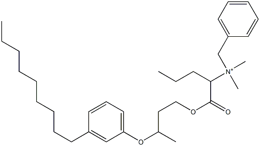 N,N-Dimethyl-N-benzyl-N-[1-[[3-(3-nonylphenyloxy)butyl]oxycarbonyl]butyl]aminium Struktur