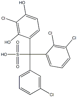 (3-Chlorophenyl)(2,3-dichlorophenyl)(3-chloro-2,4-dihydroxyphenyl)methanesulfonic acid Struktur