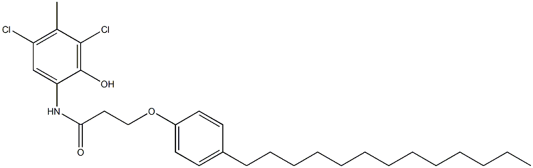 2-[3-(4-Tridecylphenoxy)propanoylamino]-4,6-dichloro-5-methylphenol Struktur