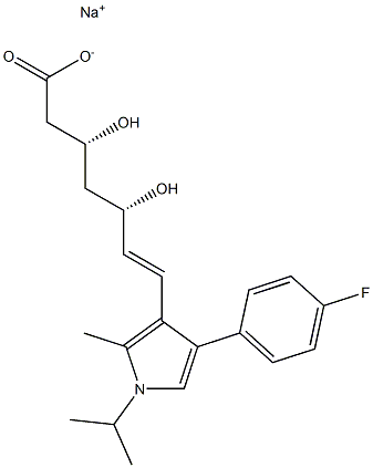 (3R,5S,6E)-3,5-Dihydroxy-7-[2-methyl-1-isopropyl-4-(4-fluorophenyl)-1H-pyrrol-3-yl]-6-heptenoic acid sodium salt Struktur