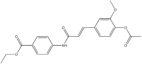 4-[[3-(3-Methoxy-4-acetoxyphenyl)-1-oxo-2-propenyl]amino]benzoic acid ethyl ester Struktur