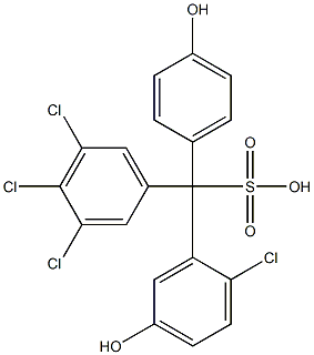 (2-Chloro-5-hydroxyphenyl)(3,4,5-trichlorophenyl)(4-hydroxyphenyl)methanesulfonic acid Struktur