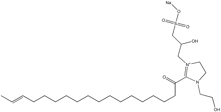 1-(2-Hydroxyethyl)-3-[2-hydroxy-3-(sodiooxysulfonyl)propyl]-2-(16-octadecenoyl)-2-imidazoline-3-ium Struktur