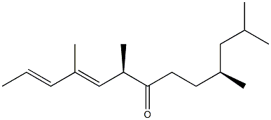 (6R,10S,2E,4E)-4,6,10,12-Tetramethyl-2,4-tridecadien-7-one Struktur