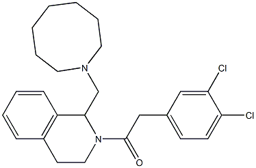 1,2,3,4-Tetrahydro-2-[(3,4-dichlorophenyl)acetyl]-1-[[(1-azacyclooctan)-1-yl]methyl]isoquinoline Struktur