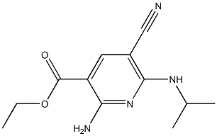 2-Amino-5-cyano-6-isopropylaminopyridine-3-carboxylic acid ethyl ester Struktur