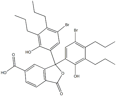 1,1-Bis(5-bromo-2-hydroxy-3,4-dipropylphenyl)-1,3-dihydro-3-oxoisobenzofuran-6-carboxylic acid Struktur