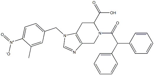 1-[(3-Methyl-4-nitrophenyl)methyl]-5-(diphenylacetyl)-4,5,6,7-tetrahydro-1H-imidazo[4,5-c]pyridine-6-carboxylic acid Struktur