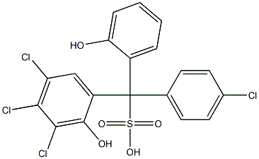 (4-Chlorophenyl)(3,4,5-trichloro-2-hydroxyphenyl)(2-hydroxyphenyl)methanesulfonic acid Struktur