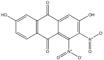 2,7-Dihydroxy-3,4-dinitroanthraquinone Struktur