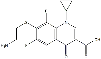 7-(2-Aminoethyl)thio-1-cyclopropyl-6,8-difluoro-1,4-dihydro-4-oxoquinoline-3-carboxylic acid Struktur