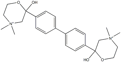 2,2'-[1,1'-Biphenyl]-4,4'-diylbis[2-hydroxy-4,4-dimethylmorpholin-4-ium] Struktur