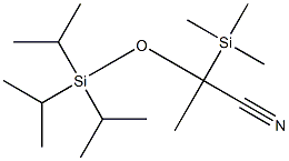 2-(Trimethylsilyl)-2-(triisopropylsilyloxy)propionitrile Struktur