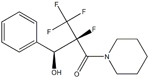 1-[(2R,3S)-2-Fluoro-2-trifluoromethyl-3-hydroxy-3-phenylpropanoyl]piperidine Struktur