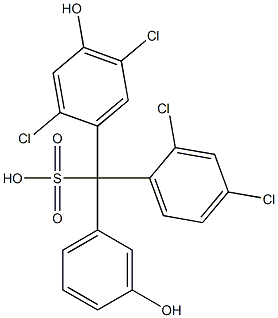 (2,4-Dichlorophenyl)(2,5-dichloro-4-hydroxyphenyl)(3-hydroxyphenyl)methanesulfonic acid Struktur