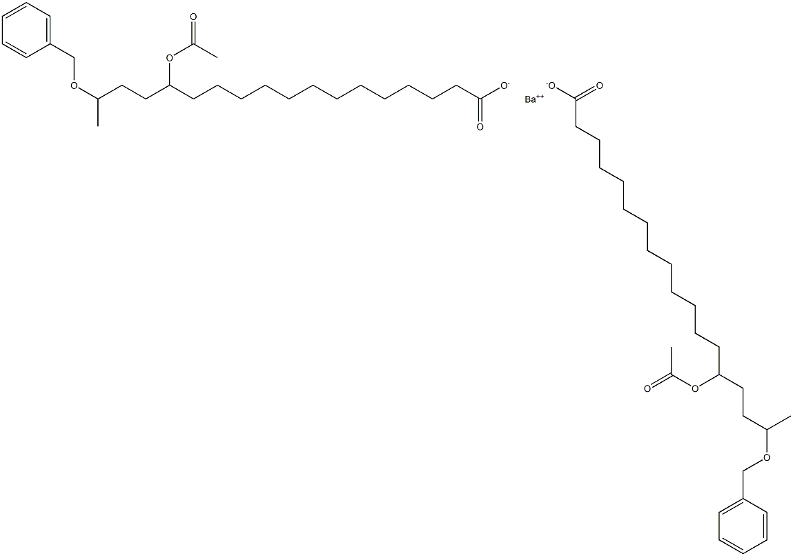 Bis(17-benzyloxy-14-acetyloxystearic acid)barium salt Struktur