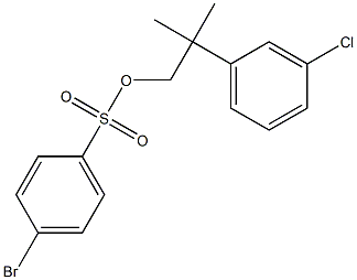 4-Bromobenzenesulfonic acid 2-methyl-2-(3-chlorophenyl)propyl ester Struktur