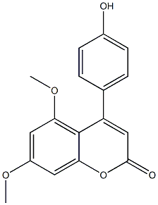 4-(4-Hydroxyphenyl)-5,7-dimethoxy-2H-1-benzopyran-2-one Struktur