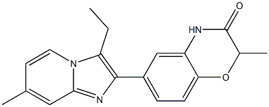 6-(3-Ethyl-7-methyl-imidazo[1,2-a]pyridin-2-yl)-2-methyl-2H-1,4-benzoxazin-3(4H)-one Struktur