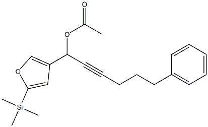 Acetic acid 1-[5-(trimethylsilyl)-3-furyl]-6-phenyl-2-hexynyl ester Struktur