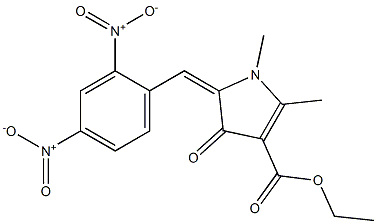 1,2-Dimethyl-4-oxo-5-(2,4-dinitrobenzylidene)-2-pyrroline-3-carboxylic acid ethyl ester Struktur