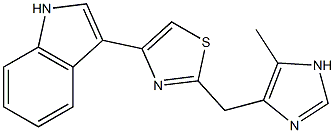 3-(2-(5-Methyl-1H-imidazol-4-ylmethyl)-4-thiazolyl)-1H-indole Struktur